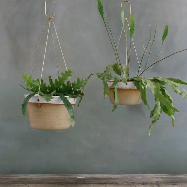 Desert Brass Hanging Planter by Leaf & Thread